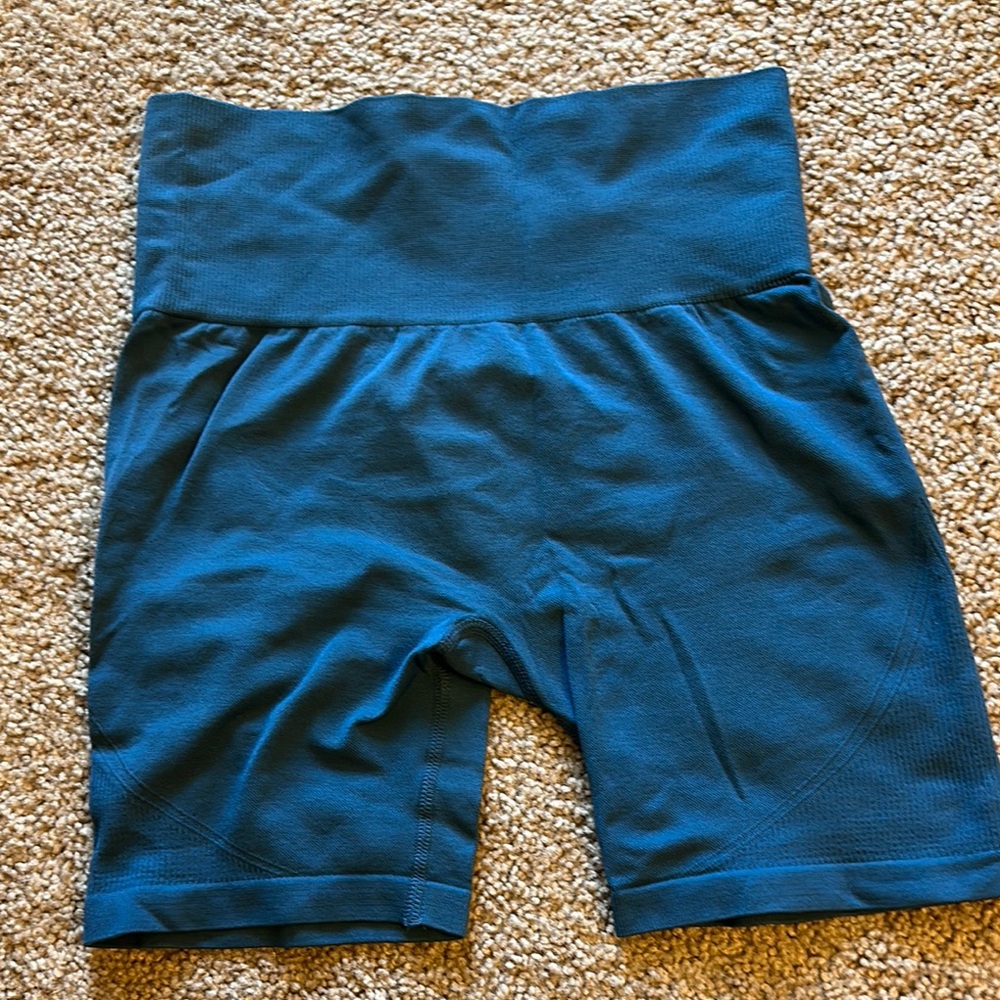 Zella Blue High-Waisted Biker Shorts